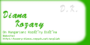 diana kozary business card